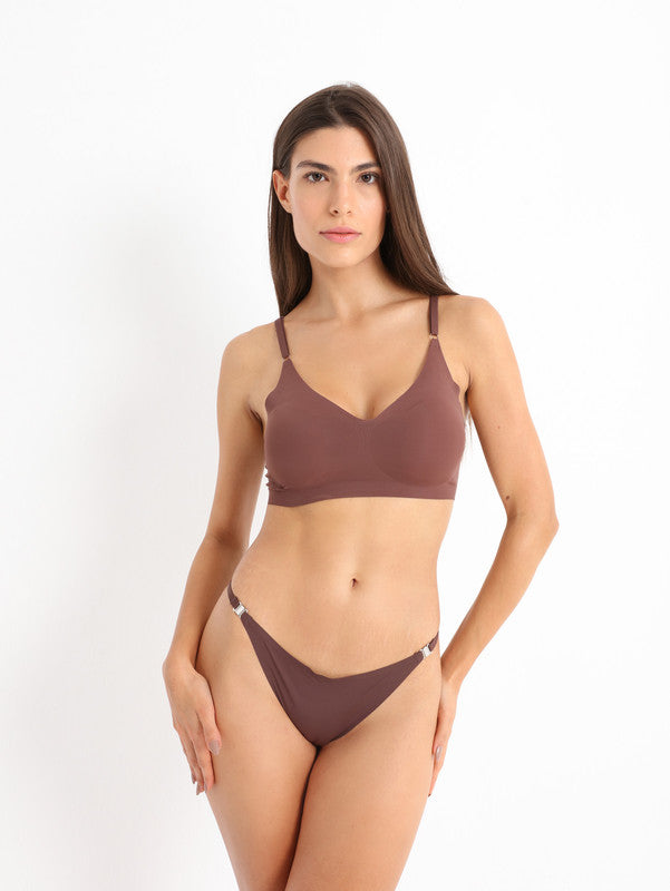 Seamless Charm Bralette Dark Brown