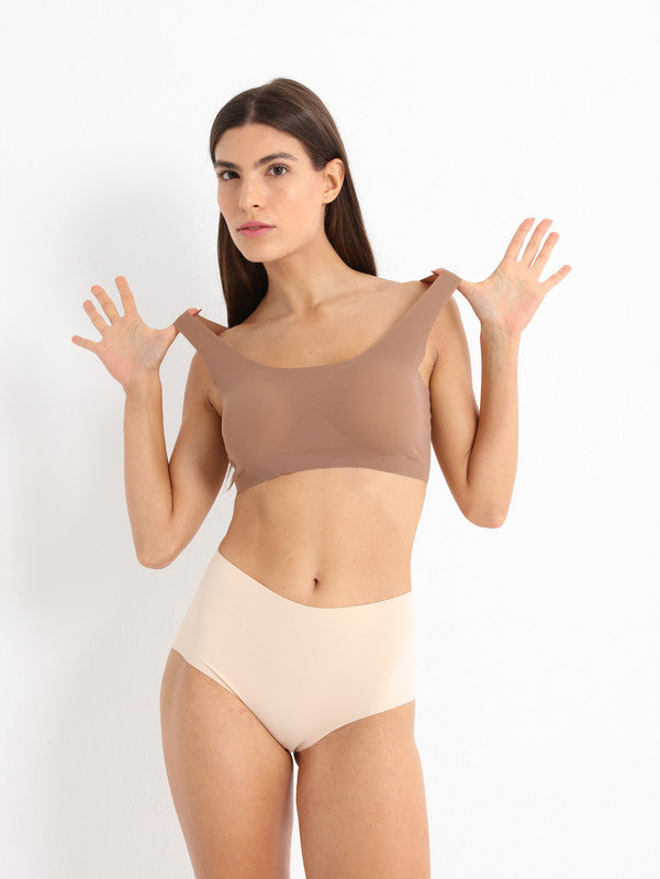 Seamless Allure U-Neck Bralette - Milk Coffee