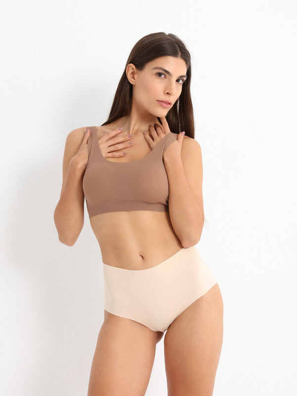 Seamless Allure U-Neck Bralette - Milk Coffee