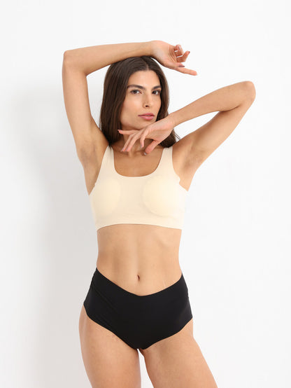 Seamless Elegance High-Waist Briefs Black