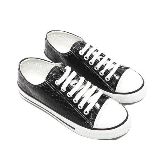 Faux leather Comfortable Sneakers - Black