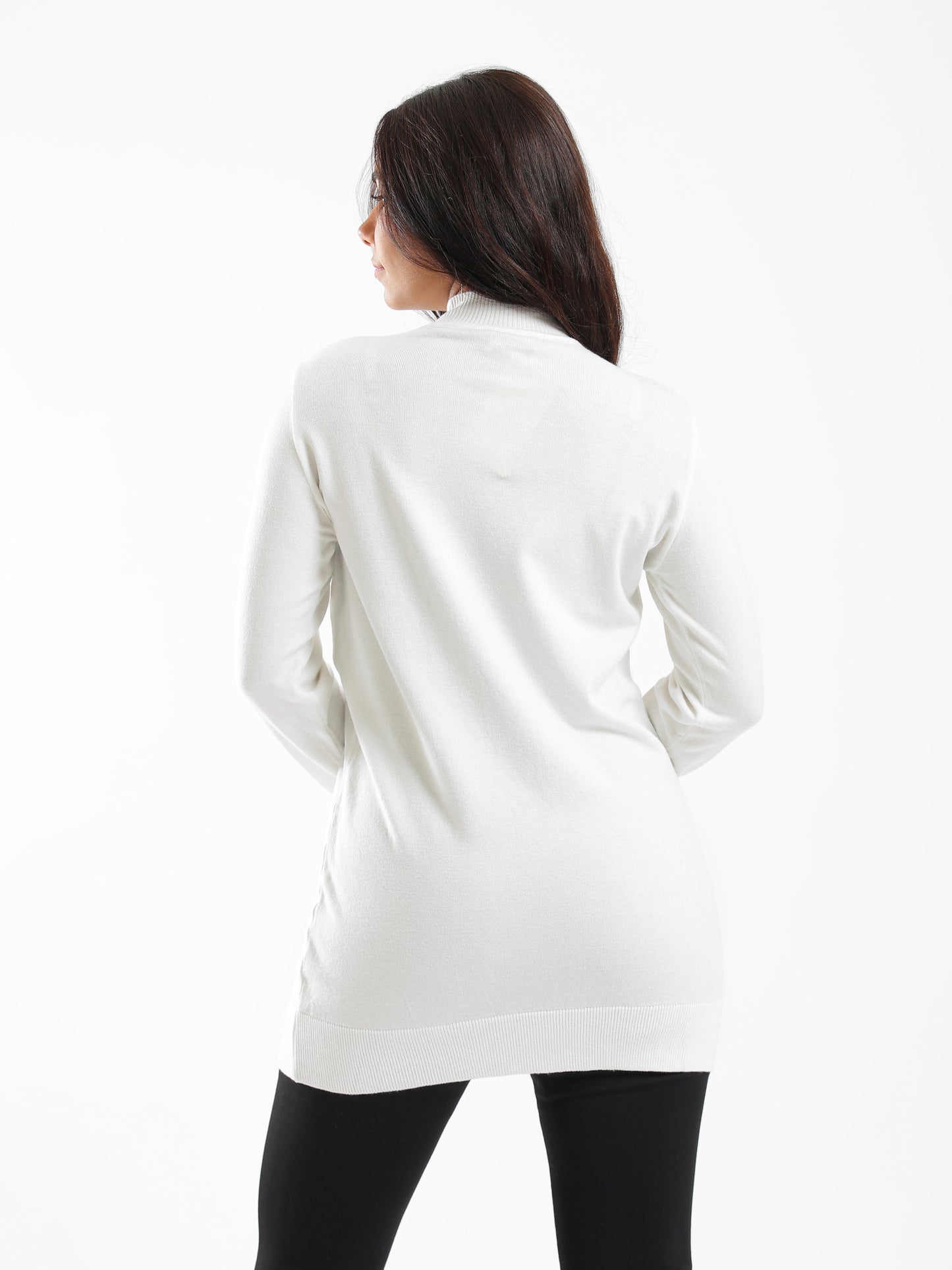 Ribbed Hem Plain Pullover