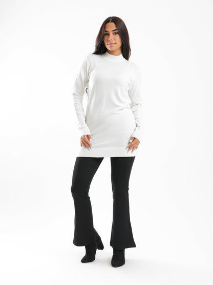 Ribbed Hem Plain Pullover