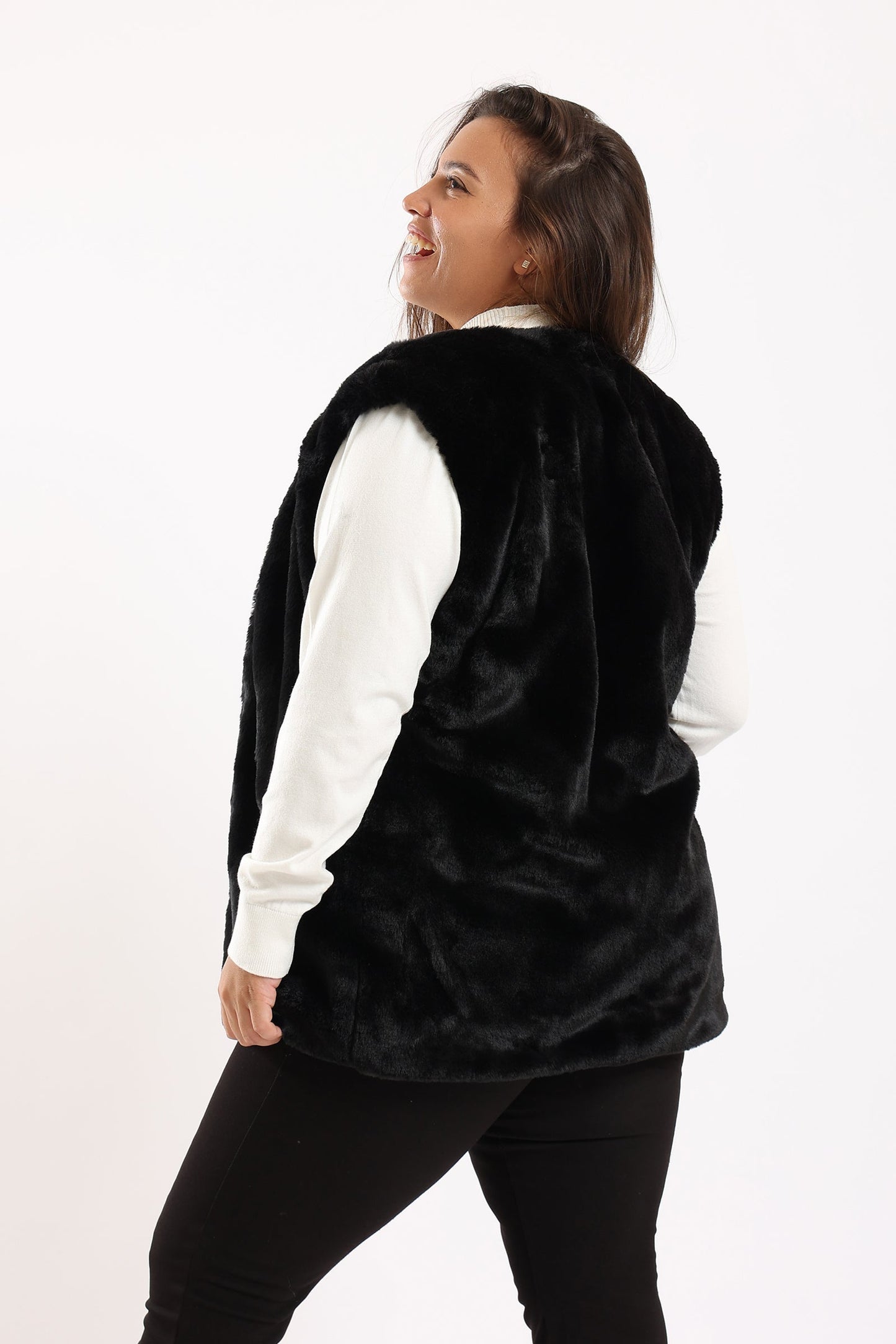 Sleeveless Fleece Vest - Black