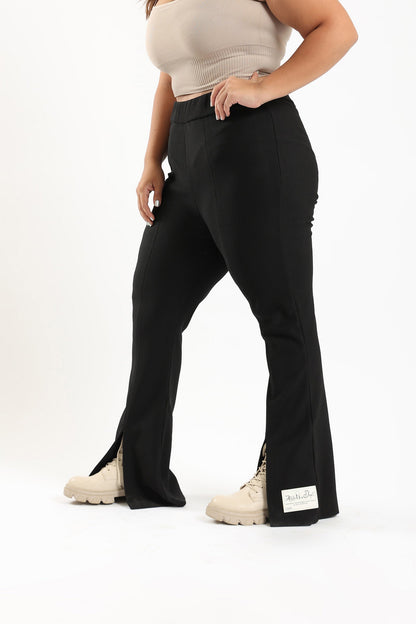 Flared Pants with Front Slit