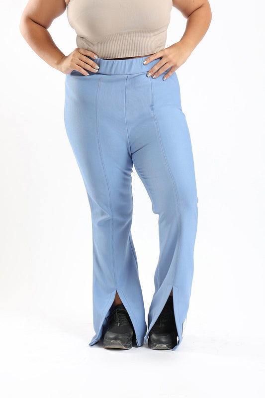 Flared Pants with Front Slit