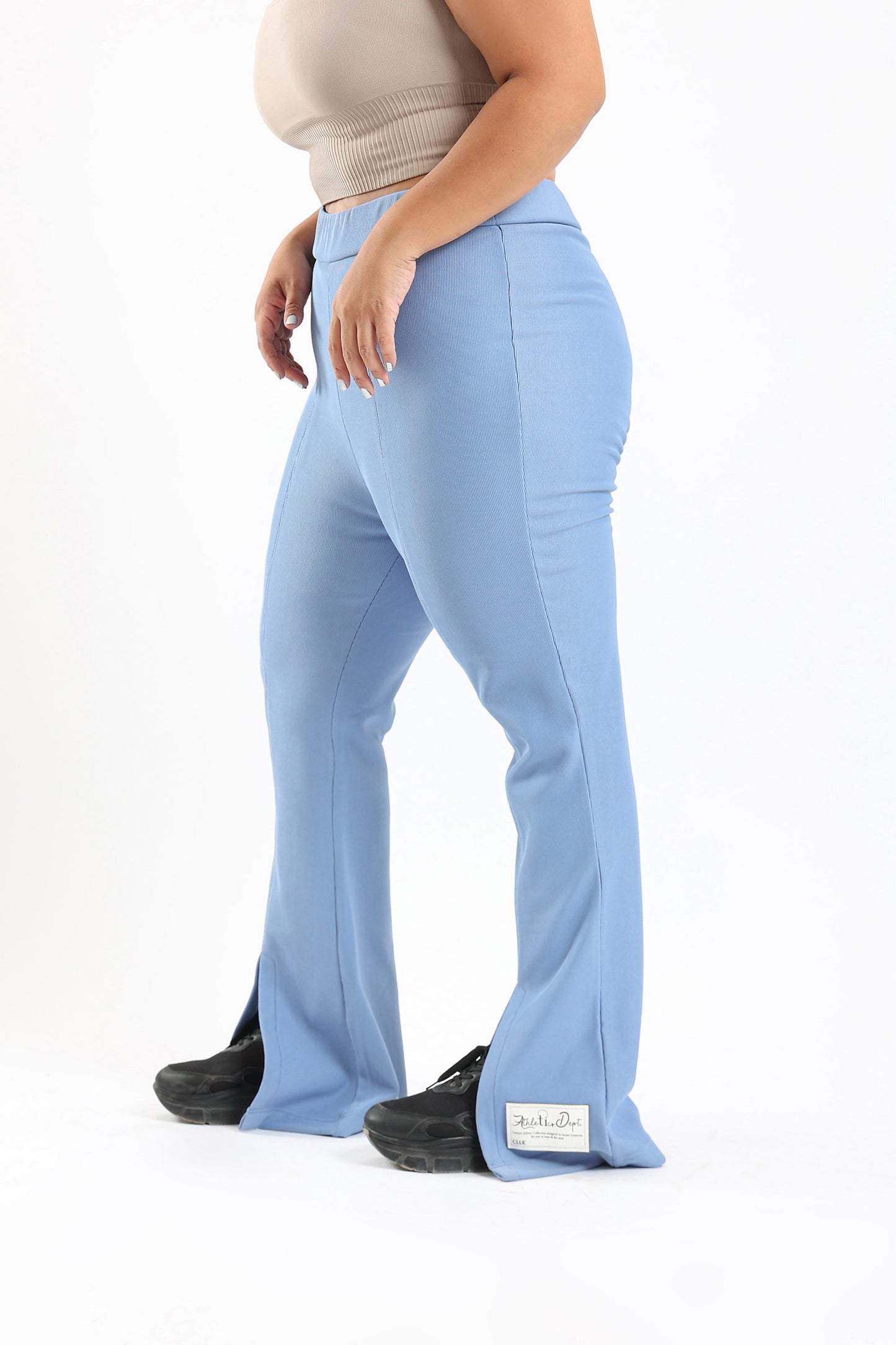 Flared Pants with Front Slit