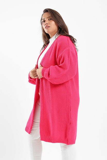 Puffed Sleeves Knitted Cardigan