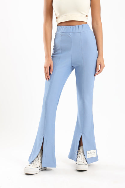 Flared Pants with Front Slit