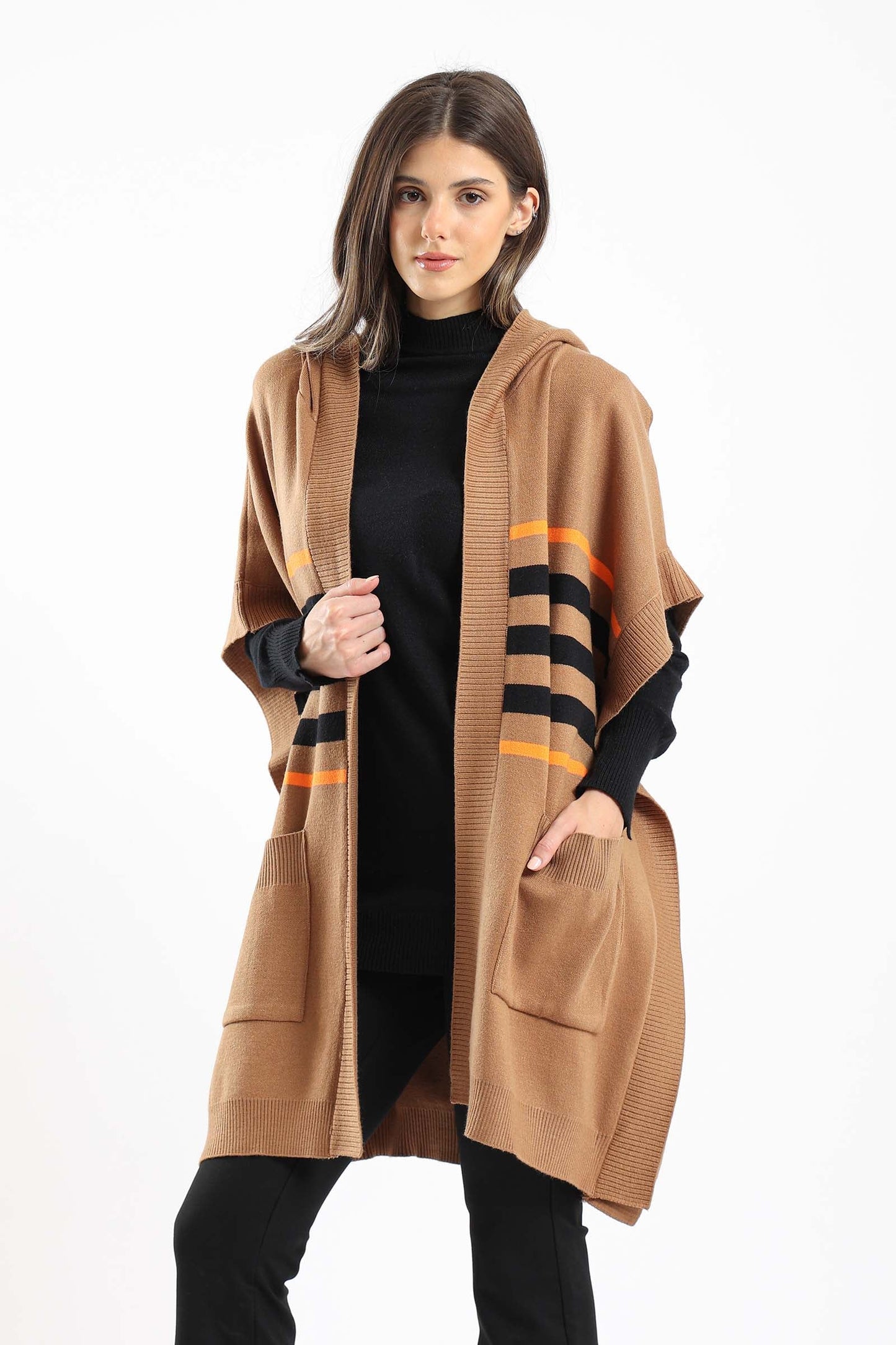 Tritone Hooded Poncho