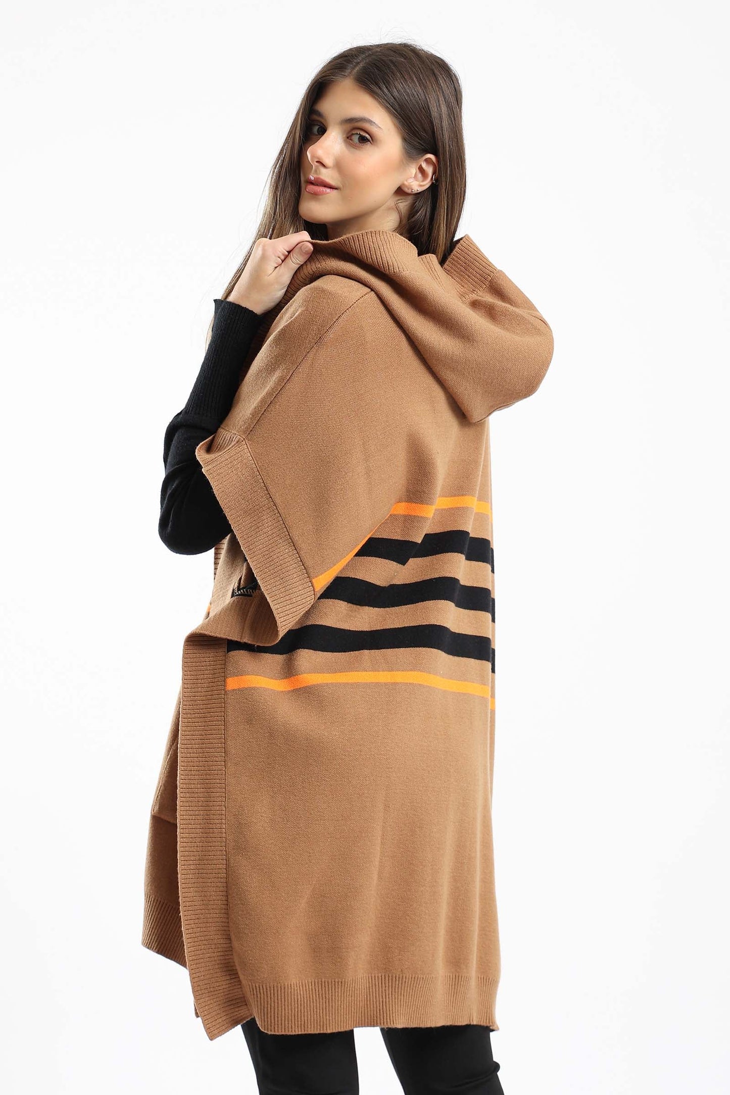 Tritone Hooded Poncho