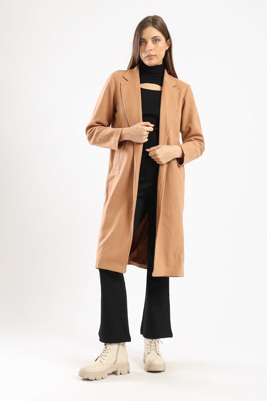 Wool Blend Mid Length Coat