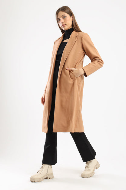 Wool Blend Mid Length Coat