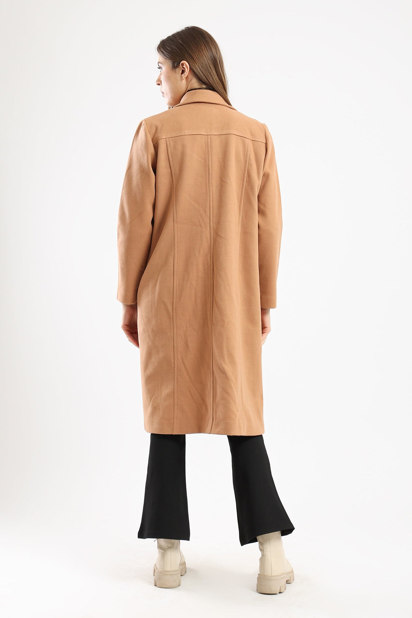 Wool Blend Mid Length Coat