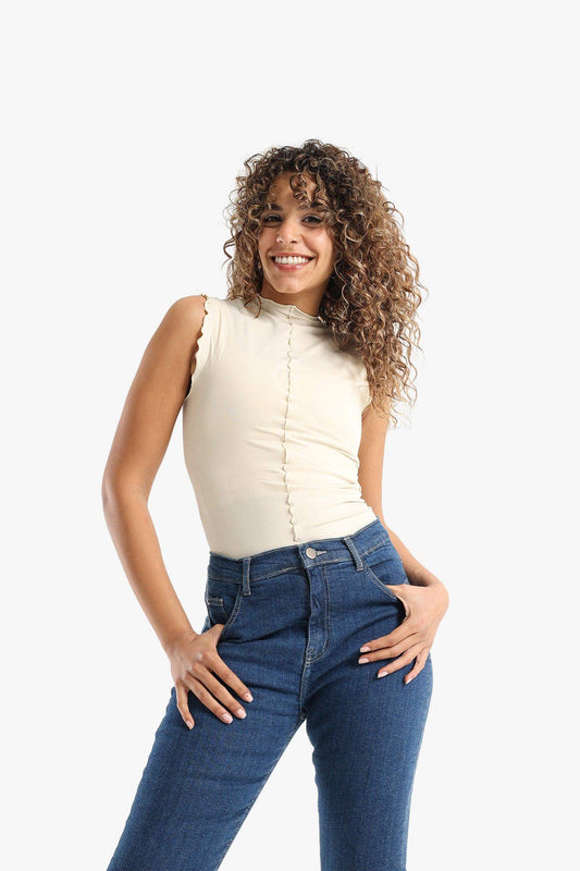 Vertical Piping Sleeveless Top - Carina - ÙƒØ§Ø±ÙŠÙ†Ø§