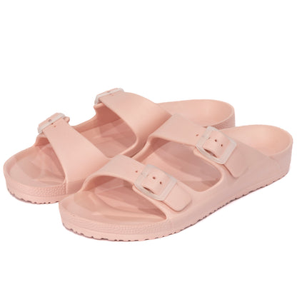 EVA Double Buckle Slippers - Pink Cashmere