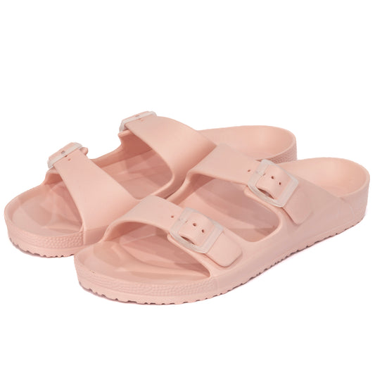 EVA Double Buckle Slippers - Pink Cashmere