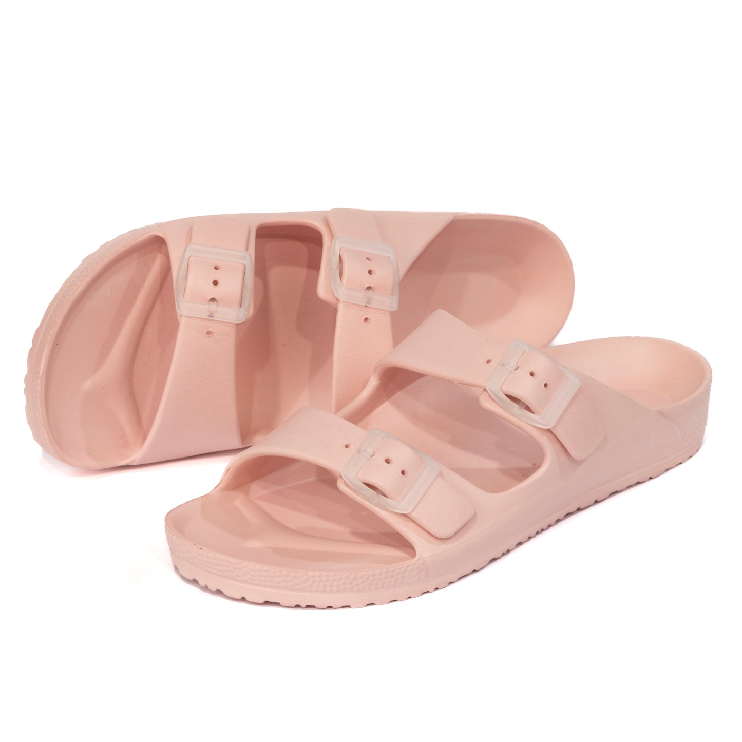 EVA Double Buckle Slippers - Pink Cashmere