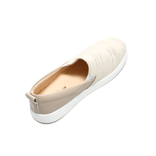 Faux Leather Comfortable Sneakers - Beige