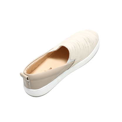 Faux Leather Comfortable Sneakers - Beige