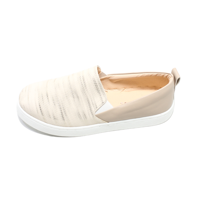 Faux Leather Comfortable Sneakers - Beige