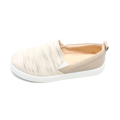 Faux Leather Comfortable Sneakers - Beige