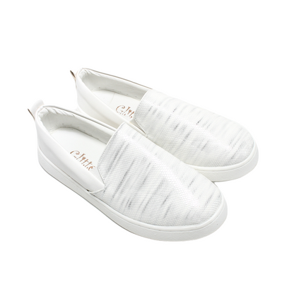 Faux Leather Comfortable Sneakers - White
