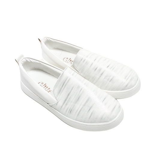 Faux Leather Comfortable Sneakers - White