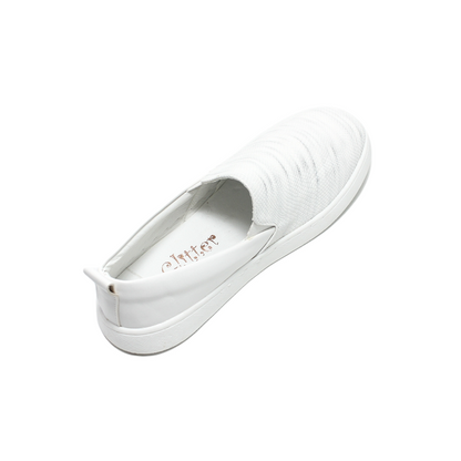 Faux Leather Comfortable Sneakers - White