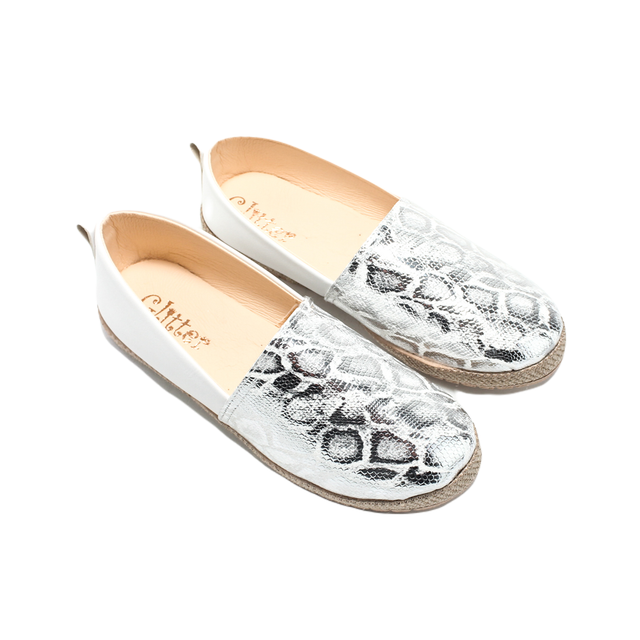 Faux Leather Elegant Ballerina Shoes - White