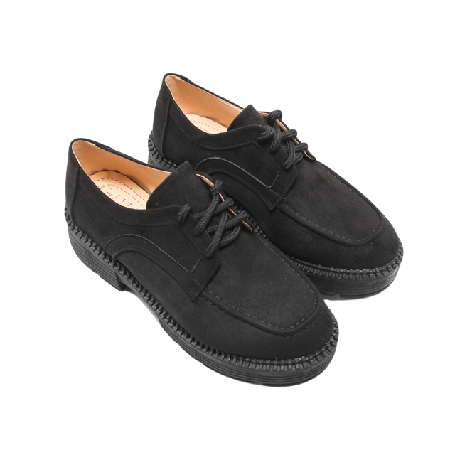 Suede Lace-Up Shoes – Black
