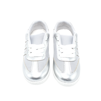 Faux Leather Casual Sneakers - Grey