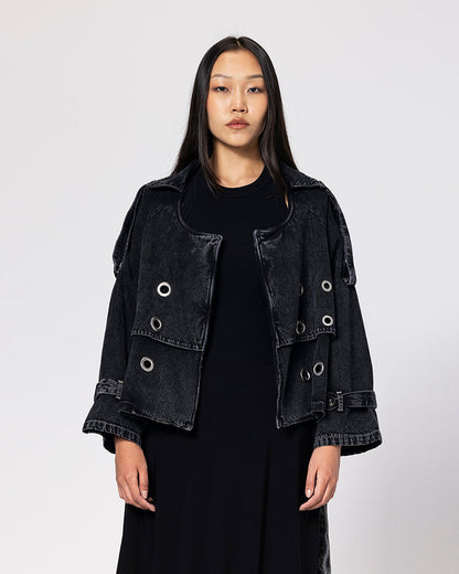 Denim Steel Loop Denim Jacket - Black