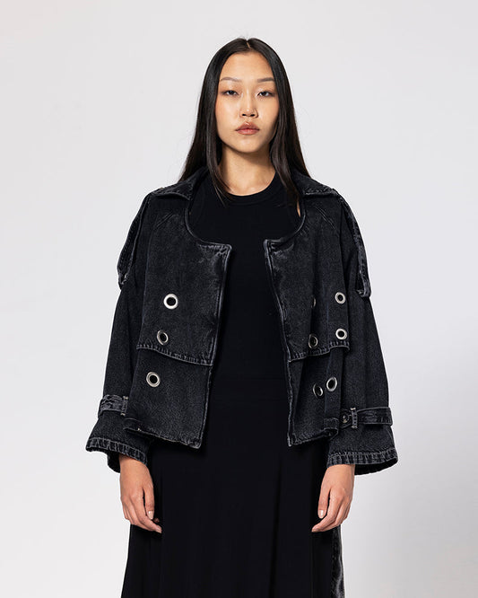 Denim Steel Loop Denim Jacket - Black