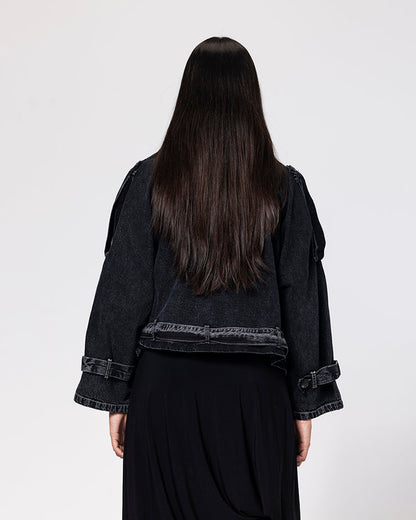 Denim Steel Loop Denim Jacket - Black