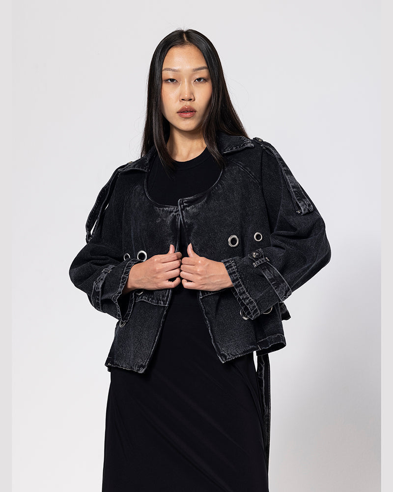 Denim Steel Loop Denim Jacket - Black