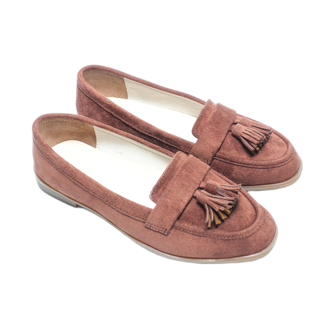 Suede Solid Ballerina – Brown
