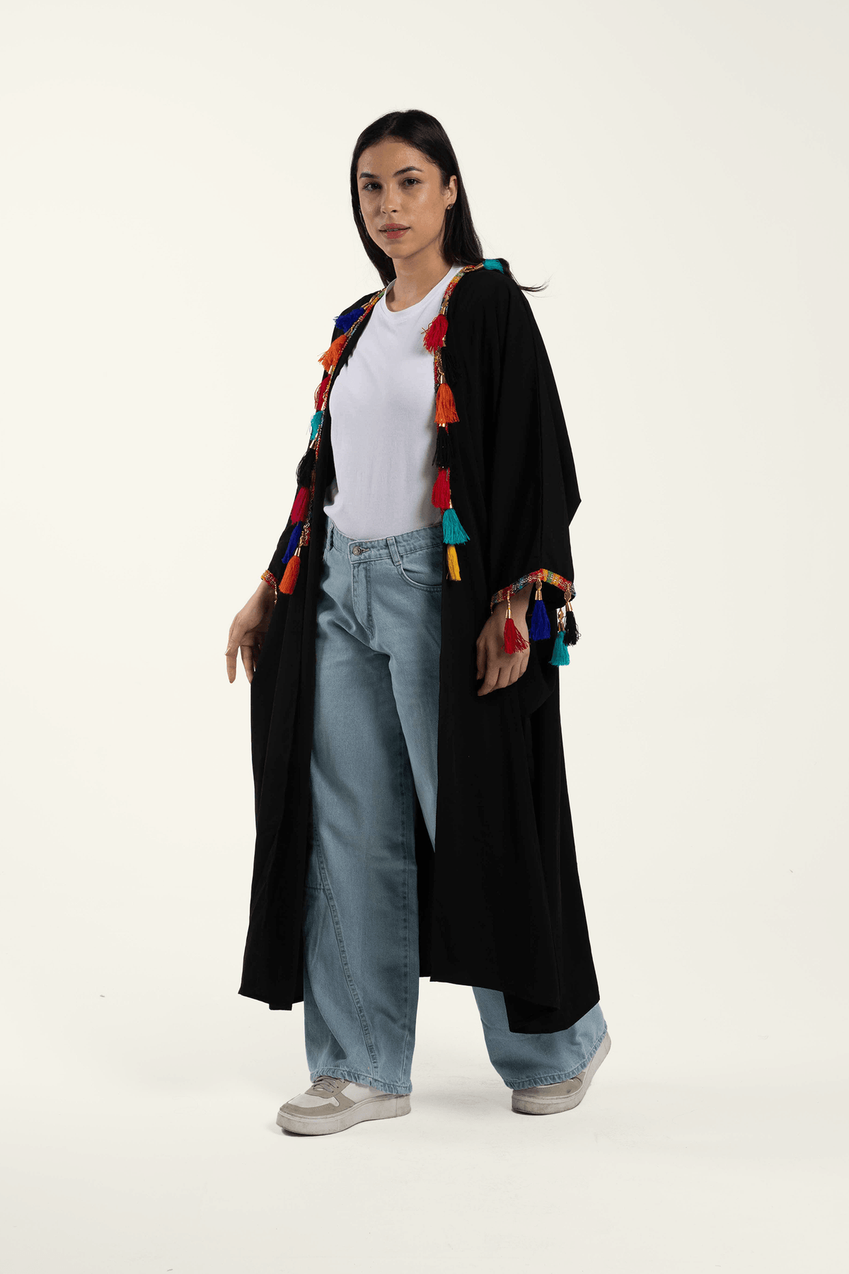 Kimono with Colorful Tassels
