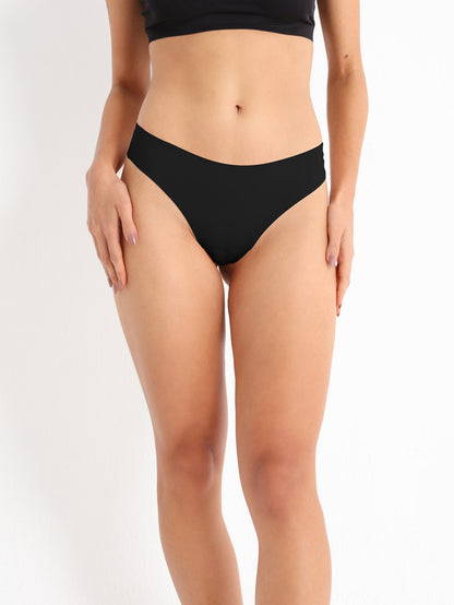 Seamless Elegance Thong Black