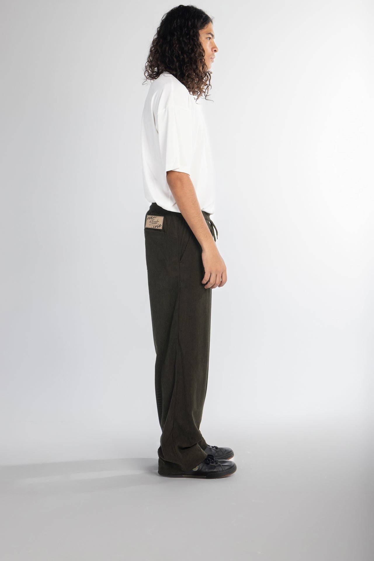 Corduroy Wide Leg Pants – Olive Green