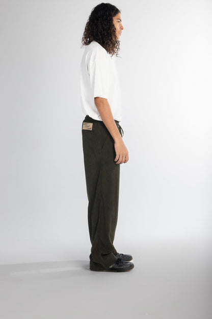 Corduroy Wide Leg Pants – Olive Green