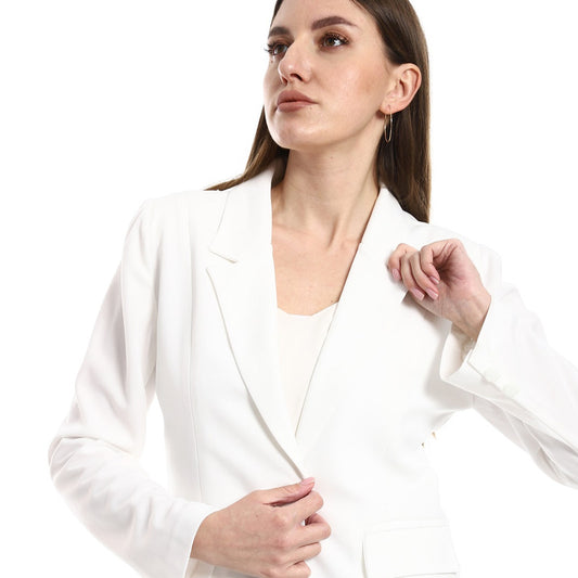 Tailored Structured Blazer - White