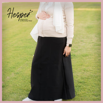 Maternity Skirt Gabardine Wide Bottom With Cotton High Waist