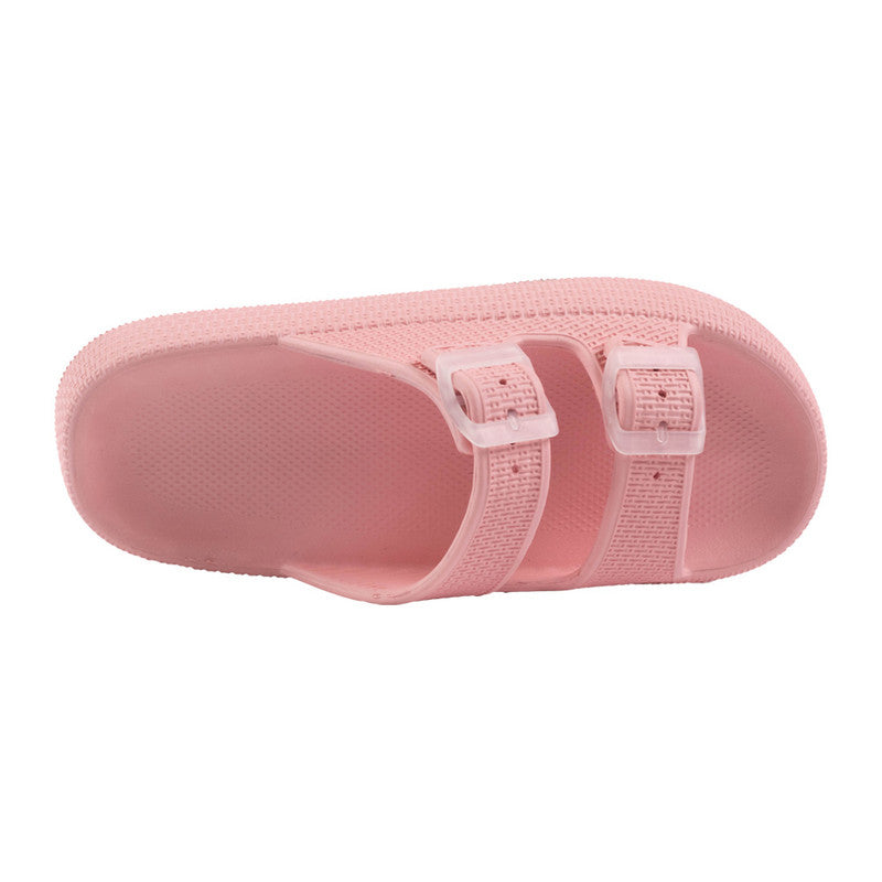 EVA–PVC Solid Slippers – Pink