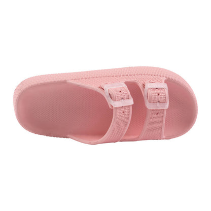 EVA–PVC Solid Slippers – Pink