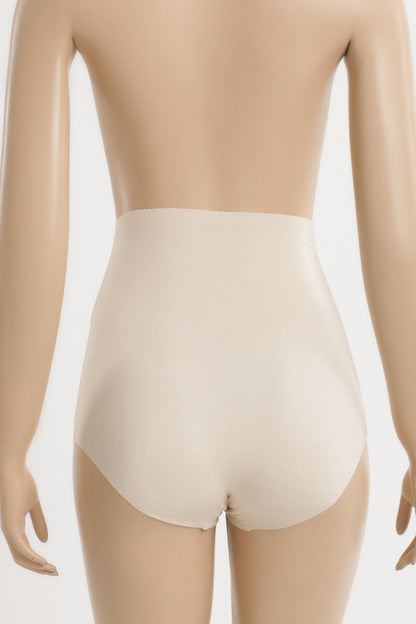 Polyamide Blend Plain Laser Cut Full Brief Corset – Nude