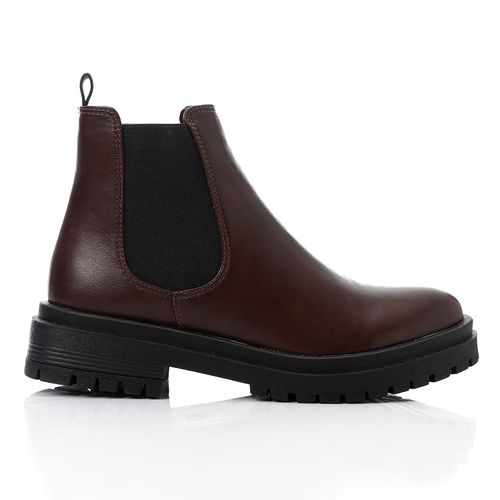 Burgundy Leather Ankle Boot