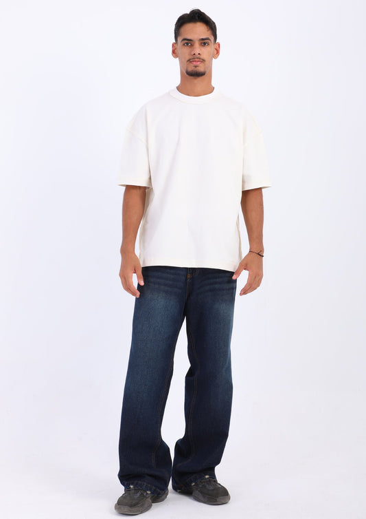 Wide Leg Jeans - Dark Blue