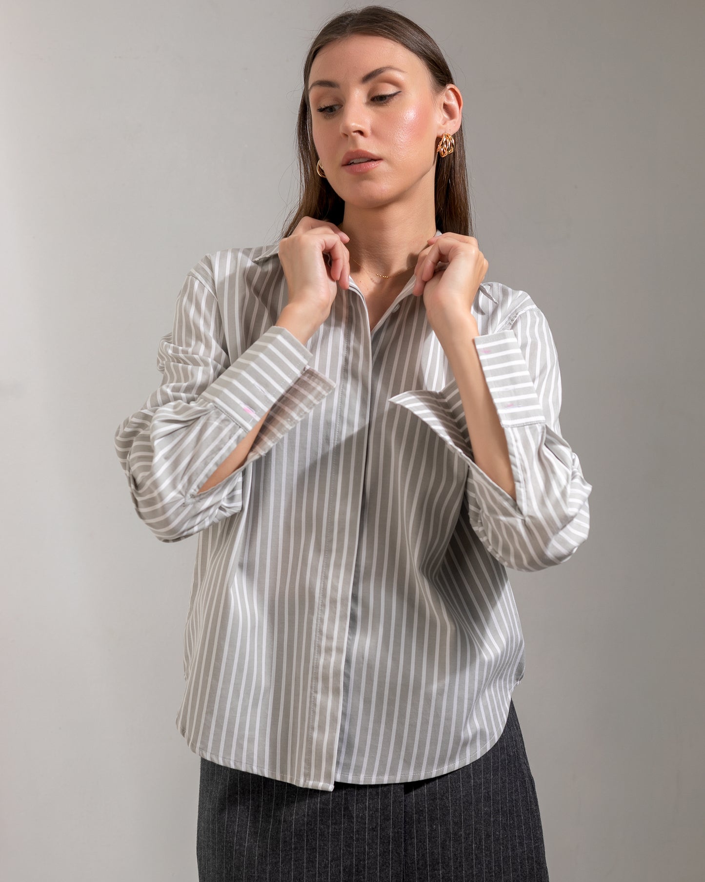 Classic Striped Gray Shirt