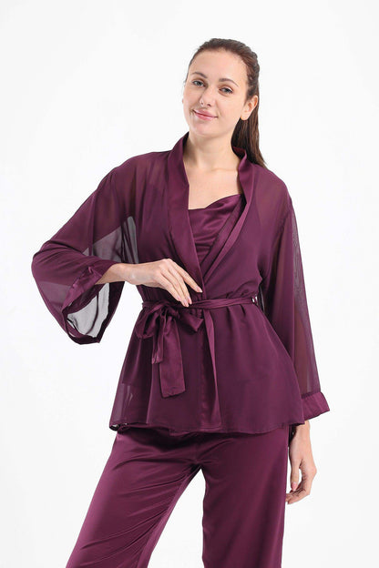 3 Pieces Satin Pyjama Set - Carina - ÙƒØ§Ø±ÙŠÙ†Ø§